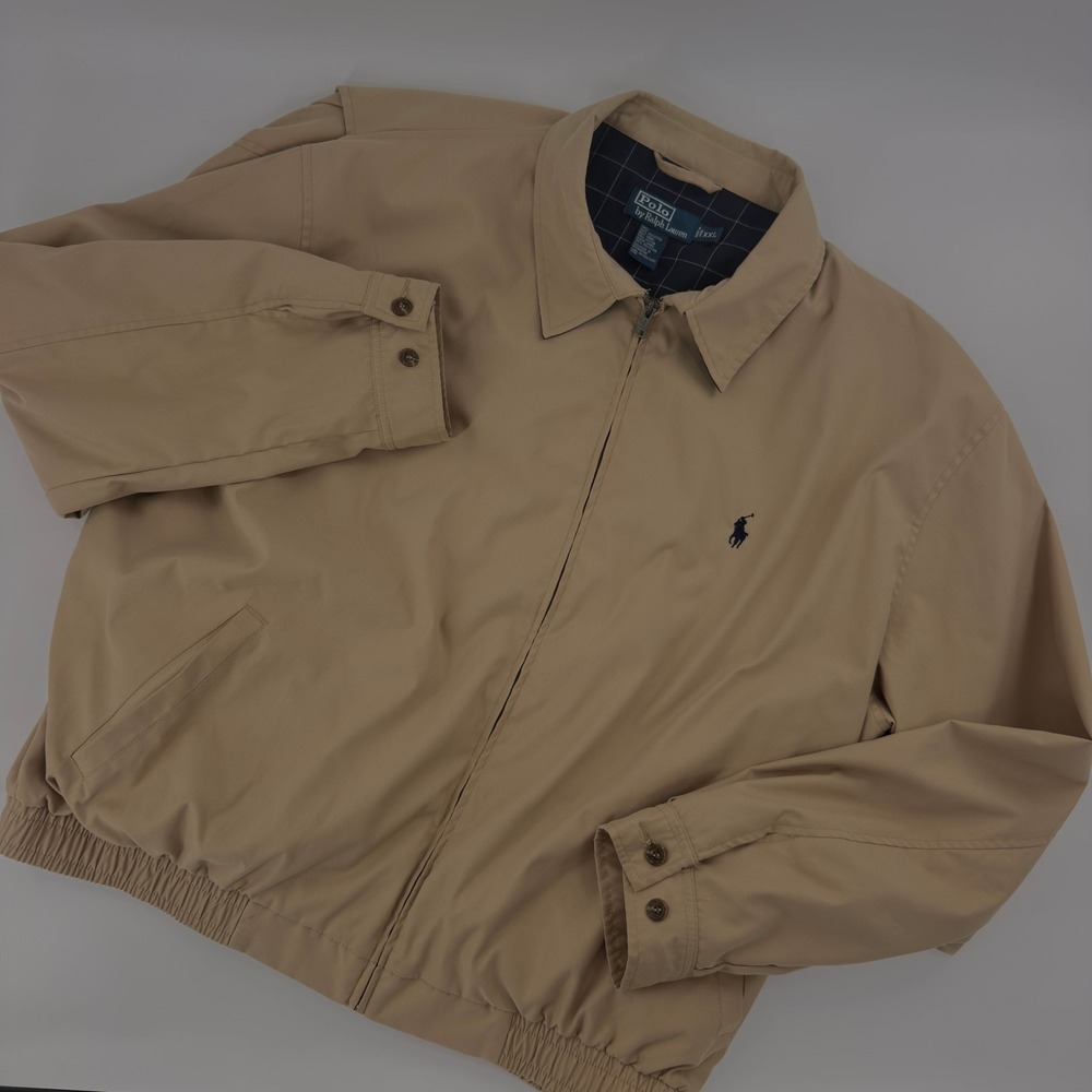 Polo Ralph Lauren Harrington Jacket Men XXL Tan Classic Lightweight Windbreaker